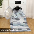 thumbnail image 3 of Runner Rug Washable Checkered  Rugs for Living Room Bedroom Kitchen Hallway Entryway Laundry Contemporary Abstract Rug Modern Geometric Rug Low Pile Office Rug Non Slip Blue, 3 of 9