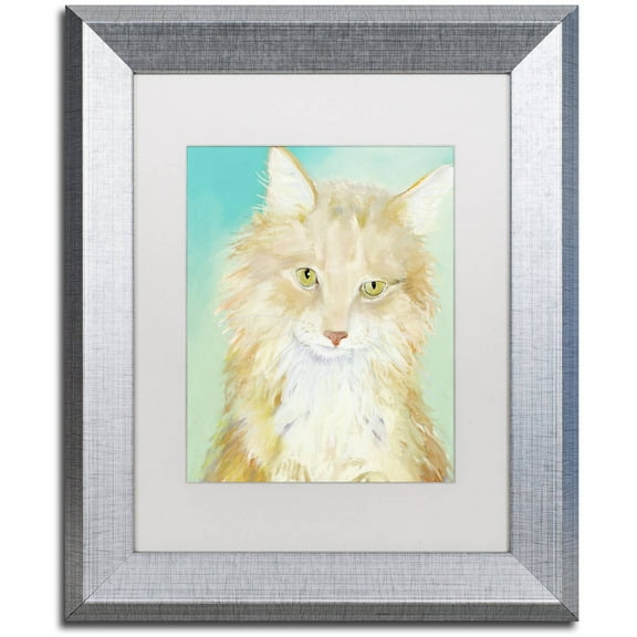 Trademark Fine Art "Willard" Canvas Art by Pat Saunders-White, White Matte, Silver Frame