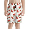 thumbnail image 2 of Cauagu Hand Drawn Watermelon Print Swim Trunks for Men,Youth Boys Swim Shorts Compression Liner Beach Shorts Boys' Swimming Shorts 7-20 Years Bathing Suit-Medium, 2 of 7