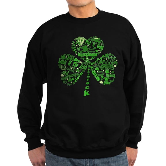 CafePress - St Paddys Day Shamrock Sweatshirt (Dark) - Classic Crew Neck Sweatshirt