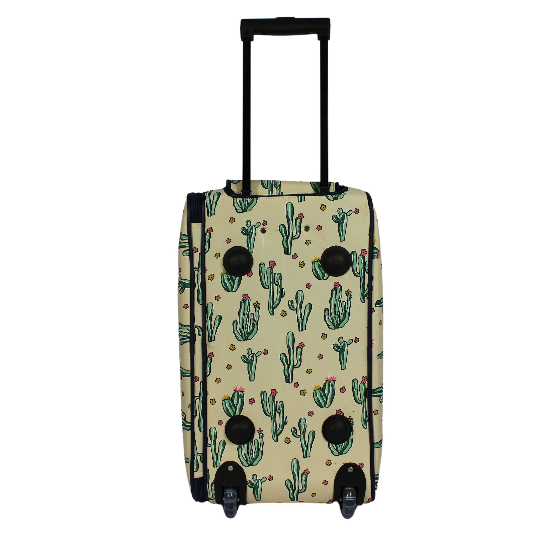 CalBags Floral Prints 21-Inch Carry-On Rolling Duffel Bag - Cactus Beige