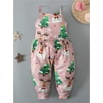 thumbnail image 2 of Gureui Kids Girls Christmas Jumpsuit, Spaghetti Straps Reindeer/Tree/Snowman/Present Print Romper for Party, 2 of 9