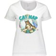thumbnail image 3 of Inktastic Cat Nap Cute Sleeping Cat Women's Plus Size T-Shirt, 3 of 5
