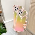 thumbnail image 3 of Compatible with iPhone XR Case for Women Girls,Soft TPU Love Heart Cute Case Clear Holographic Laser Gradient Camera Lens Protection Durable Shockproof Case Cover for iPhone XR, 3 of 5