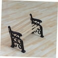 thumbnail image 5 of OUNONA Dollhouse Outdoor Bench Miniature Garden Bench Wood Color Retro Style 1Pack, 5 of 5