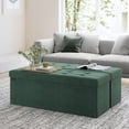 thumbnail image 6 of SONGMICS Storage Ottoman Bench, 15 x 43 x 15 Inches, Ottoman with Storage, End of Bed Bench, for Living Room, Bedroom, Retro Green, 6 of 7