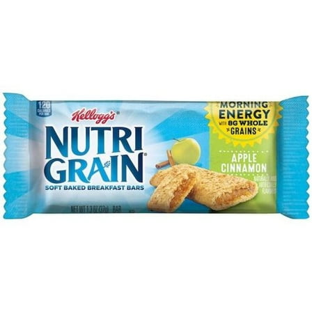 Kellogg's Nutri Grain Soft Baked Apple Cinnamon Breakfast Bars, 1.3 oz, 16 count