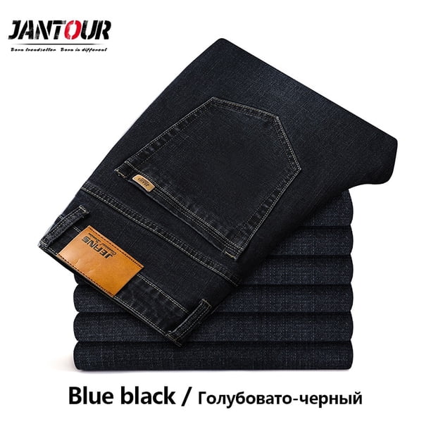 Pantalones vaqueros de algodón para hombre, pantalones vaqueros de marca, ropa clásica, monos, pantalones rectos para hombre, negro, de gran tamaño, talla grande 35 40 42 44 46 Tan Jianjun unisex