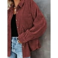 thumbnail image 4 of Topumt Women's Corduroy Shirt Long Sleeve Button Down Blouse Casual Oversized Jacket w/Pocket, 4 of 4
