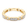 thumbnail image 3 of 1/2 ct. t.w Round Cut Lab Created Moissanite Diamond Milgrain Full Eternity Stackable Band Ring For Women In 14K Solid Yellow Gold (G-H Color, VVS1 Clarity, 0.50 Cttw)-4, 3 of 8
