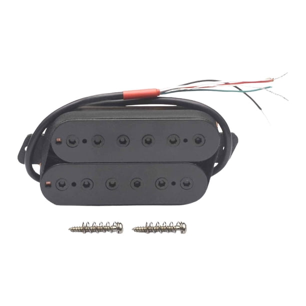 Pastilla humbucker de 6 cuerdas, de bajo ruido, precableada para reemplazo de guitarra eléctrica. Negro 50 mm