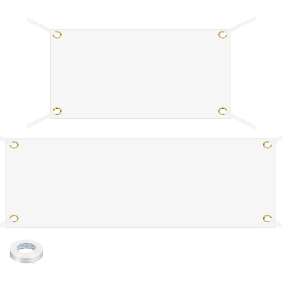 Uxcell Large White Blank Banner and Signs 2 x 4 6 Feet, 1 Set Sublimation Banners