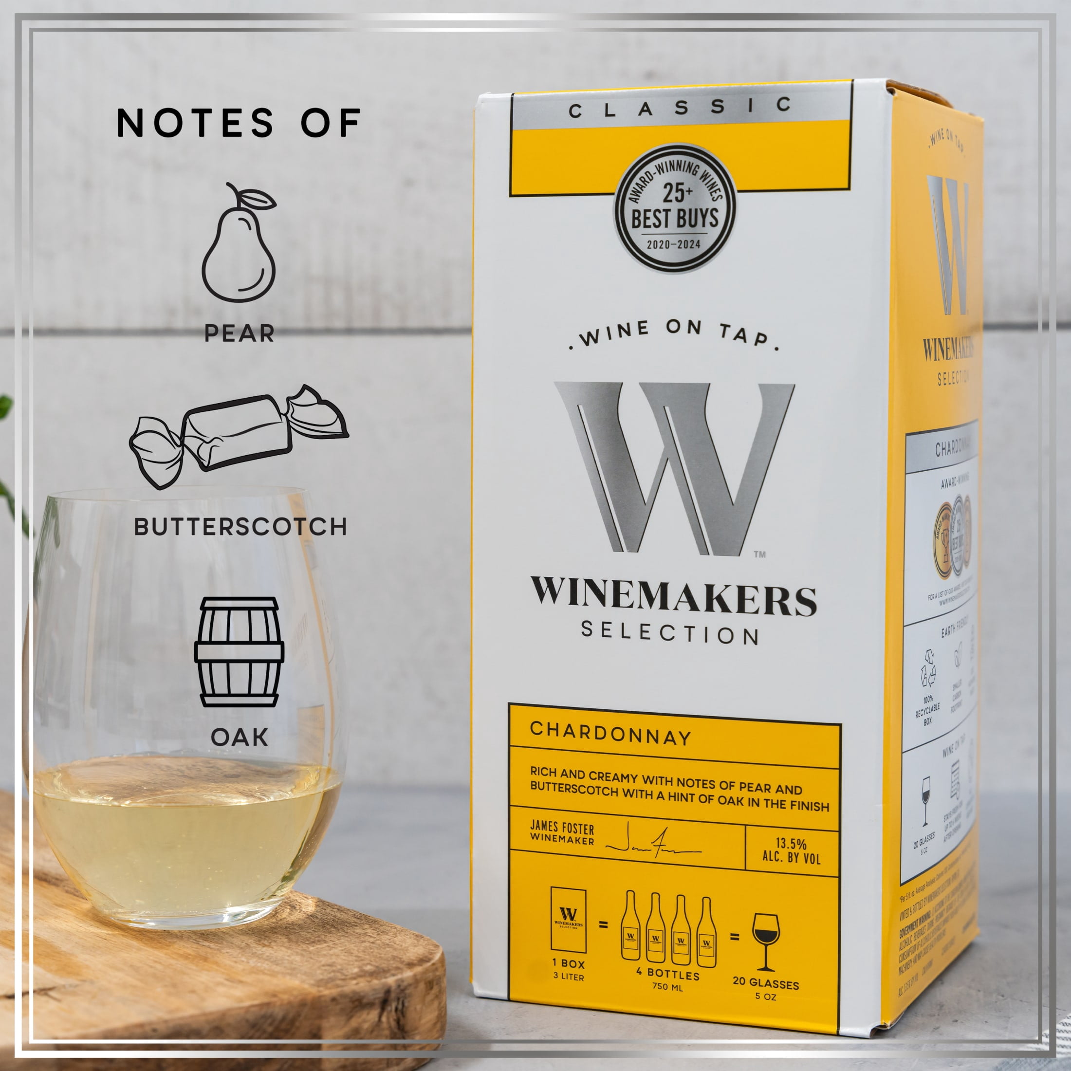 Winemakers Selection Chardonnay, White Wine, 3L