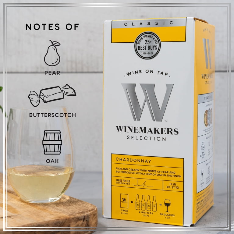 Winemakers Selection Classic Series Chardonnay White Wine, 3L Bag