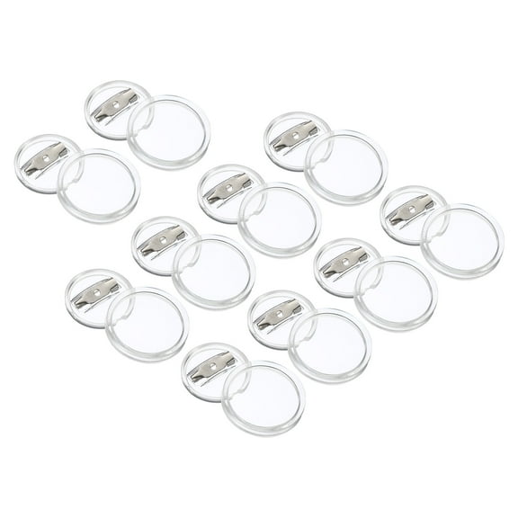 Uxcell 0.98inch Acrylic Button Pin Badge,10SetRound Pin Blank Buttons Badges Kit