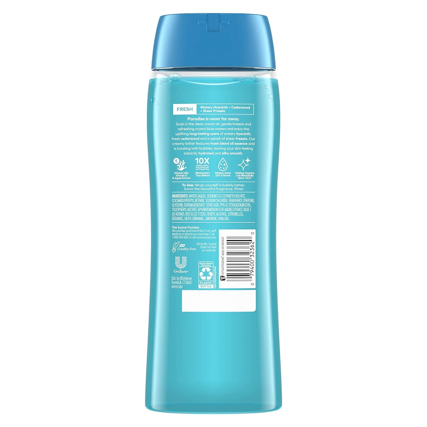 Suave Essentials Ocean Breeze Refreshing Body Wash Soap for All Skin Types (Pack of 6)