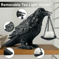 thumbnail image 2 of Gothic Crow Lamp with Tealight Candle Holder Resin Raven Decor Statue Gothic Home Decor for Bedroom Unique Goth Gifts Wearing Silver, 2 of 5
