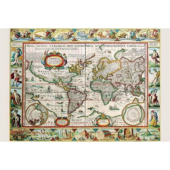 Map of the Americas-Fine art canvas print (20" x 30")
