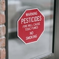 thumbnail image 3 of Warning Pesticides Fire Will Cause Toxic Fumes No Smoking (2 Pack) 6 inch X 6 inch Octagon Vinyl Label Decal Sticker Weather Resistant, UV Protected for Workplace, Made in the USA, 3 of 5