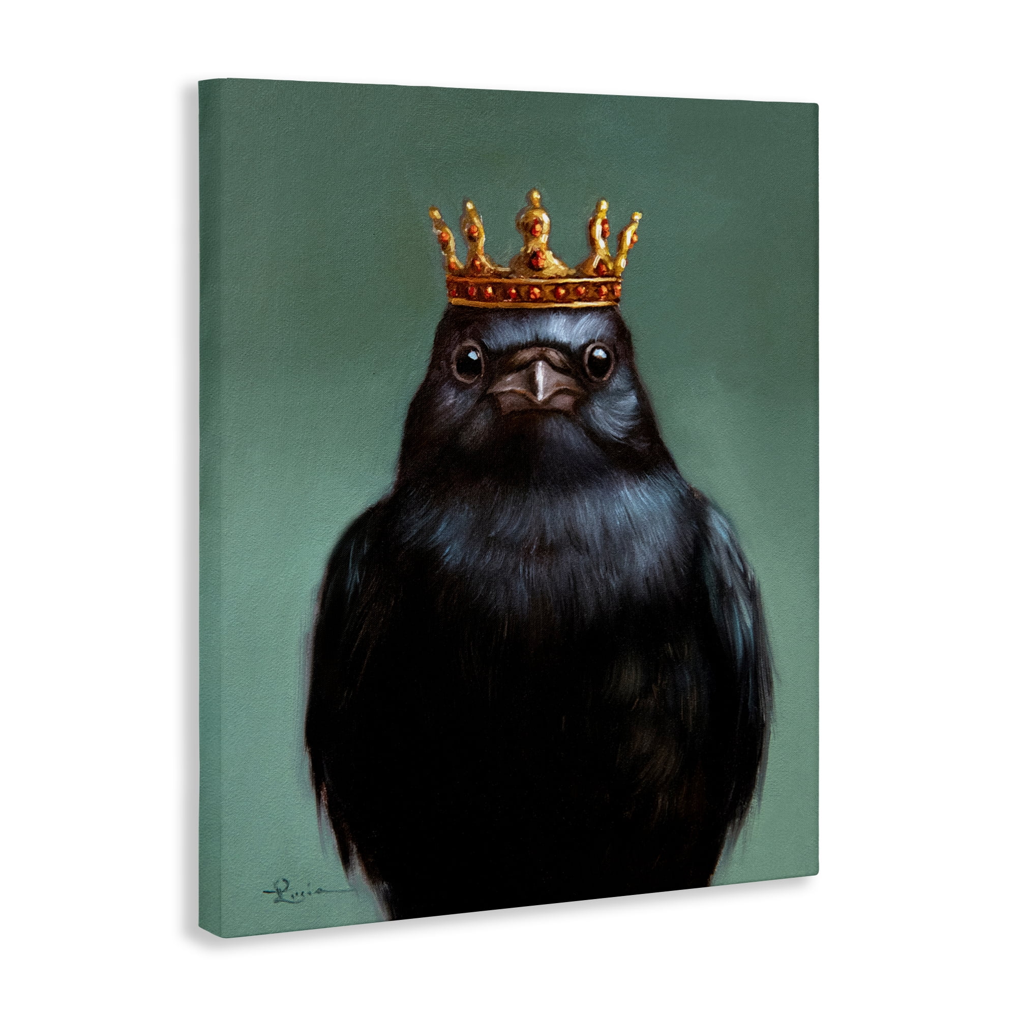 King Crow Portrait Canvas Wall Art, design by Lucia Heffernan