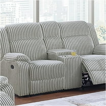 JERFIT Modern Reclining Loveseat Sofa with Cup Holders, Soft Grey Ash Corduroy Fabric, Motion Recliner for Living Room