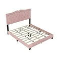 thumbnail image 5 of Duxelifin Upholstered Platform Bed,Queen Size Velvet Fabric Wooden Bed Frame with Rivet Design & Tufted Headboard, Easy Assembly (Pink), 5 of 6