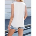 thumbnail image 4 of Women'S Sleeveless Tops Summer V Neck Loose Tank Tops, Vest Style T Shirts for Women White S, 4 of 9