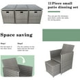 thumbnail image 6 of iRerts 11 Piece Patio Furniture Sets, Outdoor Patio Dining Sets Outdoor Space Saving Rattan Chairs with Glass Table, Patio Sectional Conversation Set Cushioned Seating for Backyard Garden Lawn, Black, 6 of 9