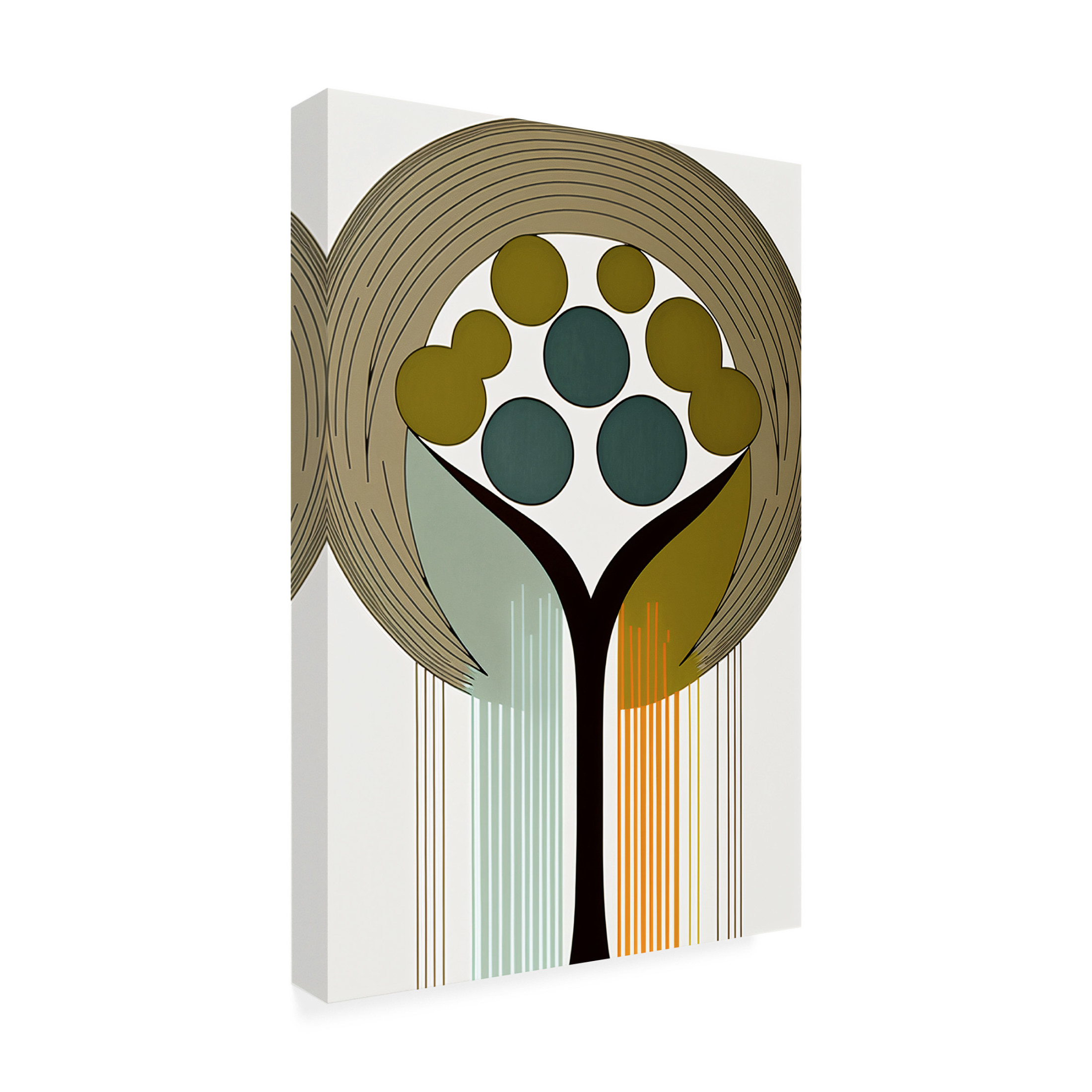 Canvas Wall Art - Ray Heere 'Mid Century Tree Of Life 16' Wall Art for Living Room, Bedroom, or Office Décor by Trademark Fine Art - 12 x 19 Inches