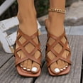 thumbnail image 7 of Censtreet Women's Flat Sandals Fashion Slides With Soft Leather Slippers for Summer, 7 of 7