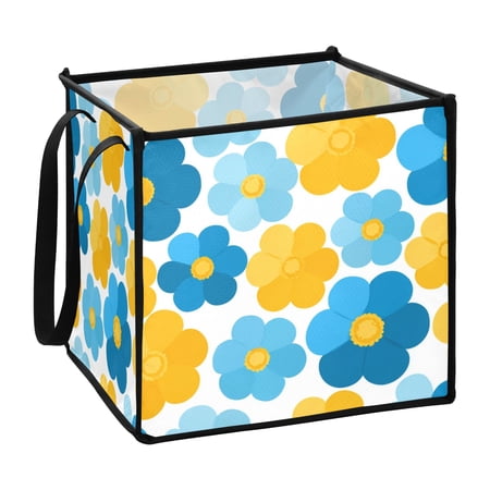 Home Organizer Foldable Fabric Storage Bin With Handle Simple Vector Clipart Flower