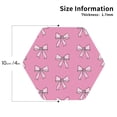 thumbnail image 2 of Honeii Beautiful pink bow Print Leather Coaster Set of 4, Ideal for Safeguarding Your Furniture from Drinks Spills and Effortless cleanup-Hexagon, 2 of 6