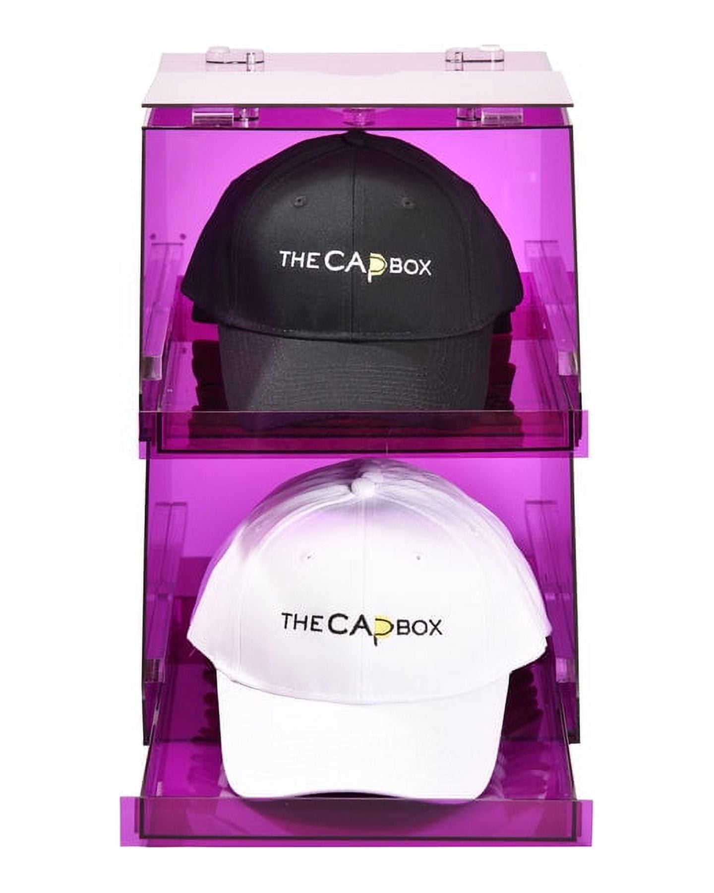 The Purple CapBox Stackable Hatrack Cap Rack Hat Box Storage Containter for Baseball Caps Fitted Hats Snapbacks Trucker Caps Walmart