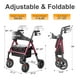 thumbnail image 5 of Andadores HOMLAND para personas mayores con asiento, andador plegable con ruedas, marco de aluminio reforzado, ruedas grandes de goma de 20 cm para todo terreno, andador ligero con ruedas y altura aju, 5 of 5