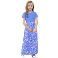 thumbnail image 4 of Clearance Gamivast Girls Maxi Floral Skirt 2025 Summer Boho Casual Flowy Holiday Pleated Elastic Waist A Line Beach Skirts Purple 9 Years Vestidos De Verano Para Niña, 4 of 8