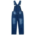 thumbnail image 2 of KIDSCOOL SPACE Girls Denim overalls, Bibs Washed Stretchy Jeans Jumpsuit,Light Blue,9-12 Months, 2 of 7