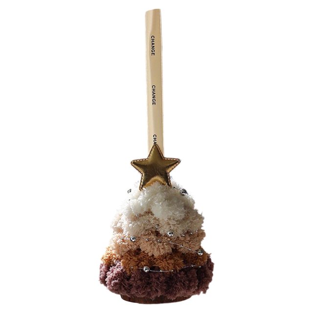 Adorno Navideño de Peluche Tejido con Estrellas En La Parte Superior, Pieza Decorativa Festiva y Encantadora.