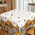 thumbnail image 4 of Thanksgiving Tablecloth Fall Tablecloth Square 60x60 Inch, Autumn Harvest Plaid Truck Gnome Pumpkin Table Cover Waterproof for Fall Thanksgiving Dinning Table Decorations, 4 of 6