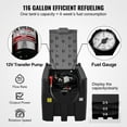 thumbnail image 4 of VEVOR Portable Diesel Tank, 116 Gallon Capacity & 10 GPM Flow Rate, Diesel Fuel Tank with 12V Electric Transfer Pump and 13.1ft Rubber Hose, PE Diesel Transfer Tank for Easy Fuel Transportation,Black, 4 of 10
