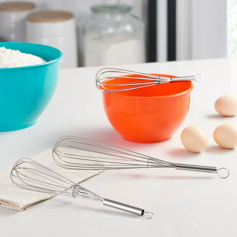 Mini Red Silicone and Stainless Steel Whisk Set of 2