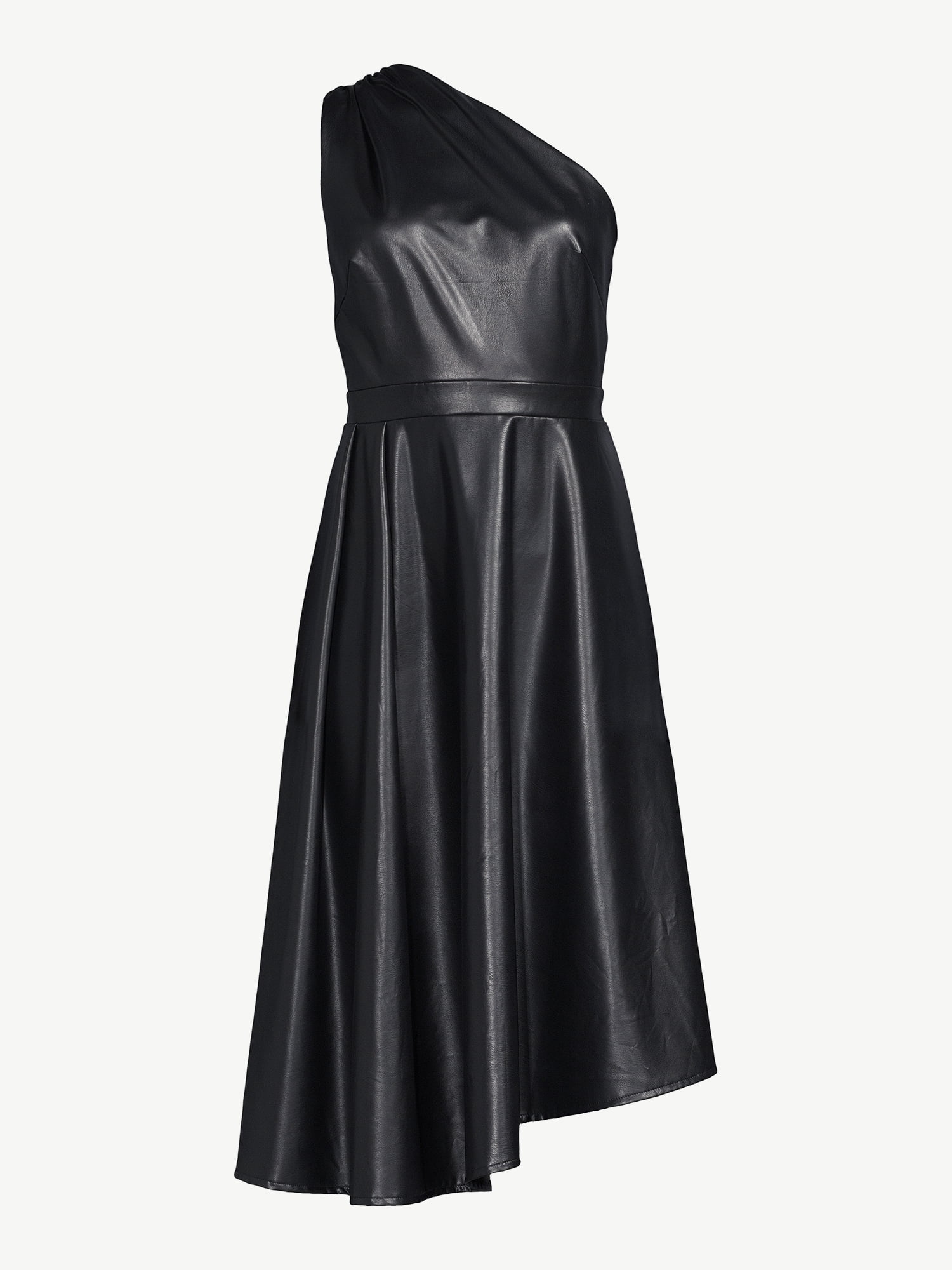 Sofia Jeans by Sofia Vergara Women's One Shoulder Faux Leather Dress