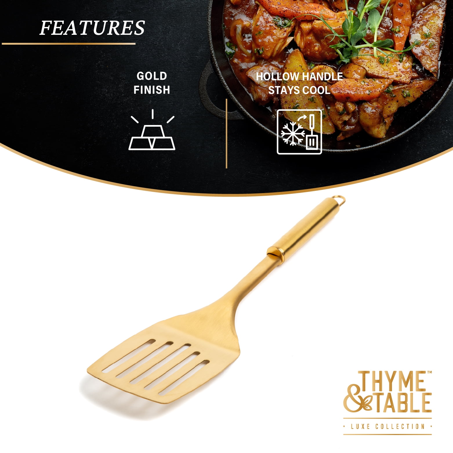 Thyme & Table Slotted Turner Gold