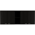 thumbnail image 5 of Tuhome Portofino 150 Wall Cabinet, Double Door, Two External Shelves, Two Interior Shelves -Black, 5 of 8
