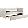 thumbnail image 4 of Beige fabric daybed with wooden frame and trundle / Fits well in transitional bedrooms, 4 of 4