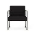 thumbnail image 2 of Waterfall Reception Sled Base Oversize Guest Chair / Silver Steel / Black, 2 of 5