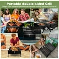 thumbnail image 7 of Portable Charcoal Grill, Small BBQ Grill with  Tray & Rack,  Small Tabletop Barbecue   for Outdoor Camping Grilling Party Picnic, Two Side  Griller(235Sq.in), 7 of 7