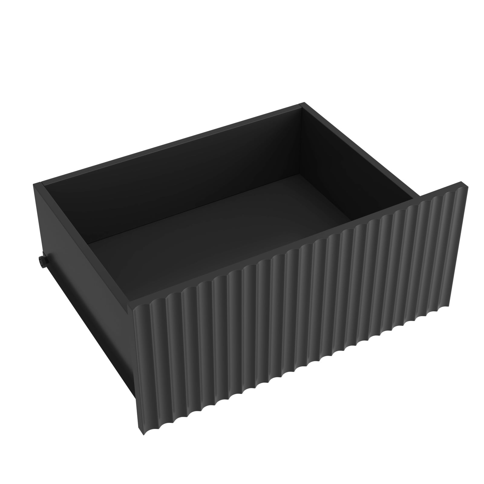 Hommoo Modern 9-Drawer Wood Dresser, Fluted Chest of Drawers, Multifunctional Storage Cabinet Credenza Side Table, Black