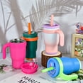 thumbnail image 6 of 10pcs 14oz Vacuum Insulated Tumblers with Leakproof Lid & Straw - Double-Wall Insulated Cups, Pastel & Bright Colors (Pink, Blue, Green, Yellow, Purple, Orange, Red,) - Ideal for Home, Office, 6 of 12