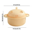 thumbnail image 3 of Microwave Safe Serving Bowl With Lid And Handles For Noodles Rice And Salads Pig Face Design, 3 of 8