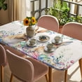 thumbnail image 3 of Bunny Easter Table Cloths for 5 Foot Rectangle Tables, Spring Floral Eucalyptus Leaves Eggs Weeping Patio Waterproof Elastic Fitted Tablecloths, Washable Rectangular Table Cover for Camping, 3 of 8